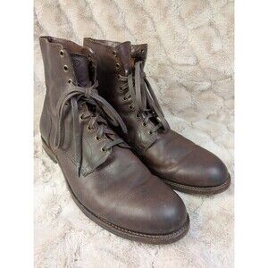 Frye Prison 9-Eye Lace-Up Boots Men’s 13 D Dark Brown Leather Boots